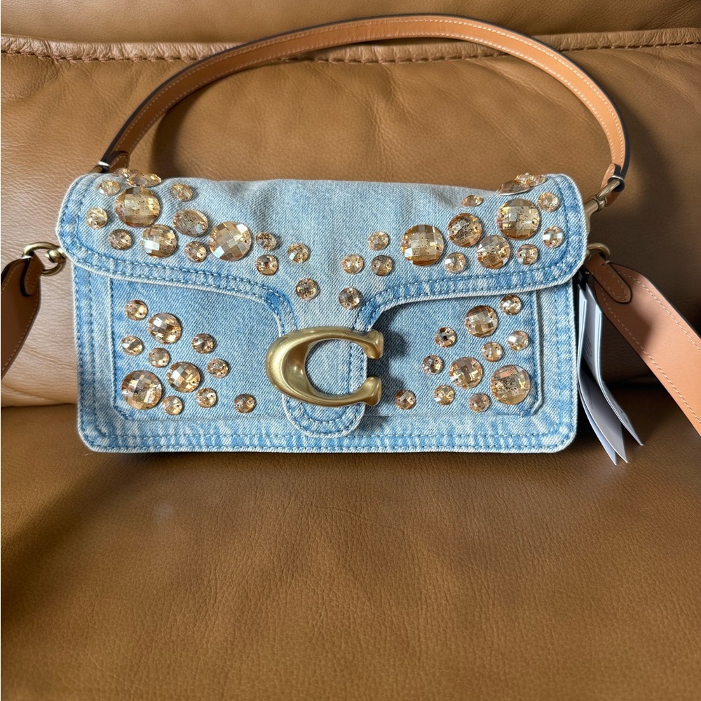 NWT Coach Crystal Denim Tabby 26